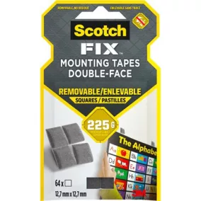   Ragasztó négyzetek, kétoldalas, eltávolítható, 12,7x12,7 mm, 3M SCOTCH "Removable"