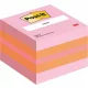 Öntapadó jegyzettömb, 51x51 mm, 400 lap, 3M POSTIT, pink