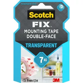   Ragasztószalag, áttetsző, kétoldalas, 19 mm x 1,5 m, 3M SCOTCH "Transparent"