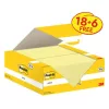Öntapadó jegyzettömb, 38x51 mm, 18+6x100 lap, 3M POSTIT, kanári sárga