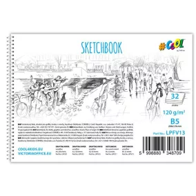   Vázlatfüzet, famentes, B5, spirál, 32 lap, COOL BY VICTORIA