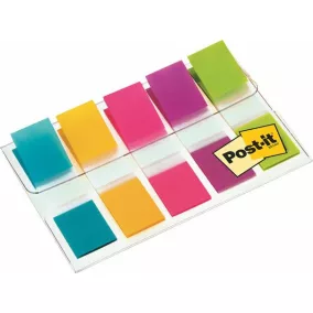   Jelölőcímke, műanyag, 5x20 lap, 12x43 mm, 3M POSTIT, vegyes