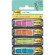 Jelölőcímke, műanyag, 4x24 lap, 11,9x43,2 mm, nyíl, 3M POSTIT, vegyes