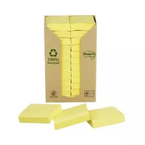   Öntapadó jegyzettömb, 38x51 mm, 24x100 lap, környezetbarát, 3M POSTIT, sárga