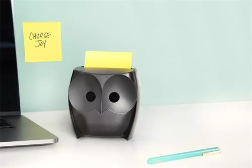 Jegyzettömb adagoló, "Z", 3M POSTIT "Bagoly", fekete