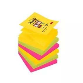   Öntapadó jegyzettömb, "Z", 76x76 mm, 6x90 lap, 3M POSTIT, "Super Sticky Carnival"