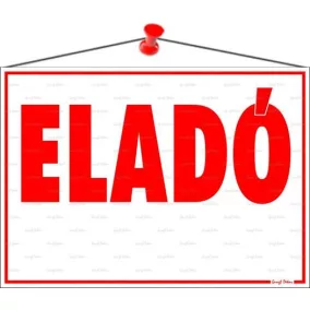 Információs tábla, 35x25 cm, "Eladó"