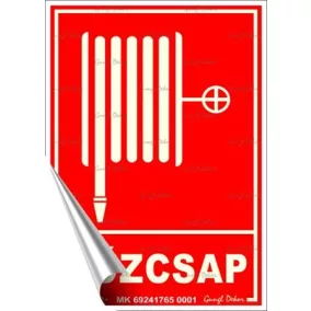   Információs matrica, 12,5x17,5 cm, fluoreszkáló, utánvilágítós, "Tűzcsap"