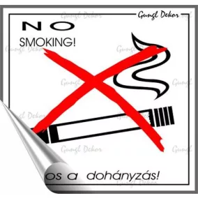   Információs matrica, 8,7x8,3 cm, "Tilos a dohányzás!"