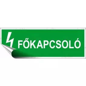 Információs matrica, 14x5 cm, "Főkapcsoló"