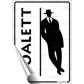   Információs matrica, 11,6x16,6 cm, "Férfi toalett"