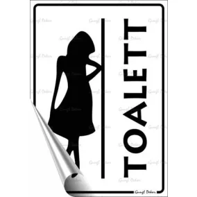   Információs matrica, 11,6x16,6 cm, "Női toalett"