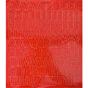 Öntapadós matrica, 2 cm-es, betűlap, piros