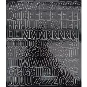 Öntapadós matrica, 2 cm-es, betűlap, fekete