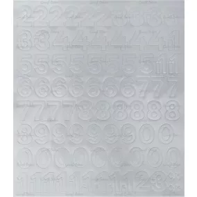 Öntapadós matrica, 2 cm-es, számlap, fehér