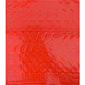 Öntapadós matrica, 2 cm-es, számlap, piros
