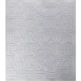 Öntapadós matrica, 3 cm-es, betűlap, fehér