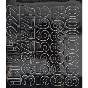 Öntapadós matrica, 3 cm-es, számlap, fekete