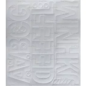   Öntapadós matrica, 5 cm-es, betűlap, ABC első fele, fehér