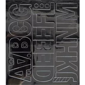   Öntapadós matrica, 5 cm-es, betűlap, ABC első fele, fekete