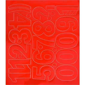 Öntapadós matrica, 5 cm-es, számlap, piros