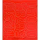 Öntapadós matrica, 5 cm-es, számlap, piros
