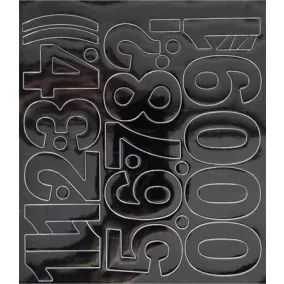 Öntapadós matrica, 5 cm-es, számlap, fekete