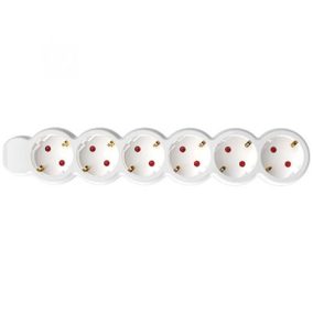   Elosztósor, 6 csatlakozóaljzat, 3 m kábelhosszúság, HOME, fehér