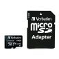   Memóriakártya, microSDXC, 64GB, CL10/U1, 90/10 MB/s, adapter, VERBATIM "Premium"