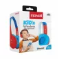   Fejhallgató, gyerek méret, vezeték nélküli, Bluetooth, mikrofonnal, MAXELL "HP-BT350", kék-piros