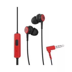   Fülhallgató, mikrofonnal, MAXELL "Tips", piros-fekete