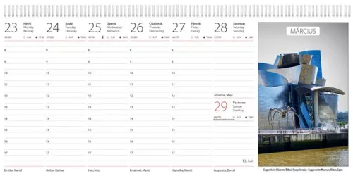 Naptár, asztali, álló, DAYLINER "Képes világ"