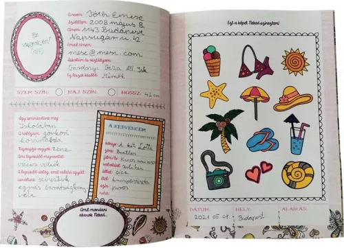 Színezd a napod barátság könyv, heti, 2026/2027 tanév, REALSYSTEM, lila