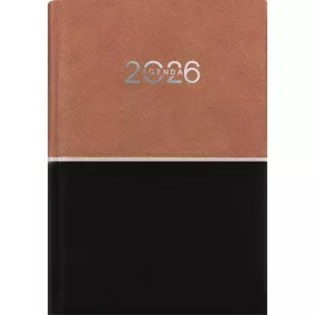   Naptár, tervező, A5, napi, DAYLINER "Contrast", barna-fekete