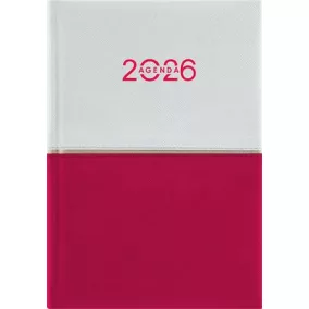   Naptár, tervező, A5, napi, DAYLINER "Contrast", fehér-piros