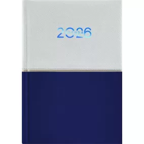   Naptár, tervező, A5, napi, DAYLINER "Contrast", fehér-sötétkék