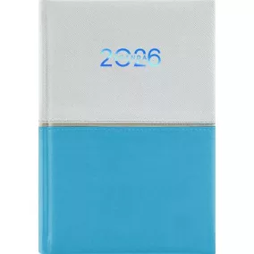   Naptár, tervező, A5, napi, DAYLINER "Contrast", fehér-világoskék