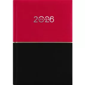   Naptár, tervező, A5, napi, DAYLINER "Contrast", piros-fekete