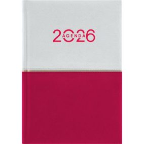   Naptár, tervező, B6, heti, DAYLINER "Contrast", fehér-piros