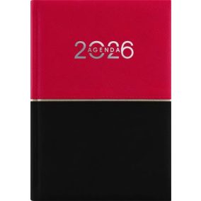   Naptár, tervező, B6, heti, DAYLINER "Contrast", piros-fekete