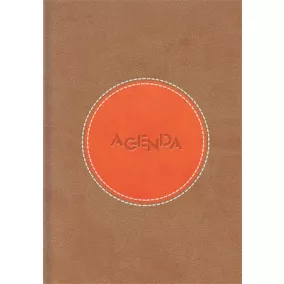   Naptár, tervező, A5, napi, DAYLINER "Central", barna-narancs