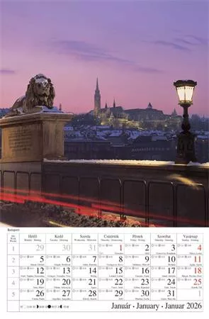 Naptár, fali, CSG, "Magyar Városok"