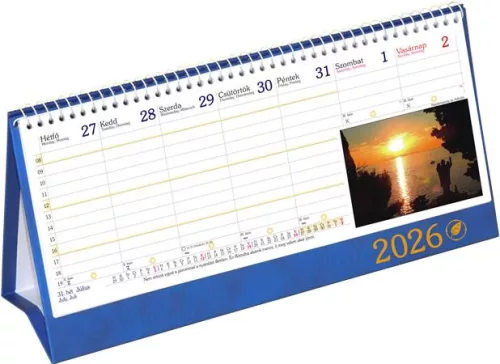 Naptár, asztali, álló, CSÍZIÓ, "Öko", kék