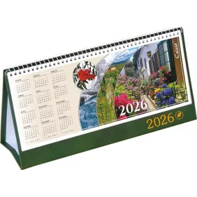 Naptár, asztali, álló, CSÍZIÓ "Öko", zöld