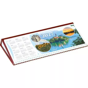 Naptár, asztali, fekvő, CSÍZIÓ, "Öko", bordó