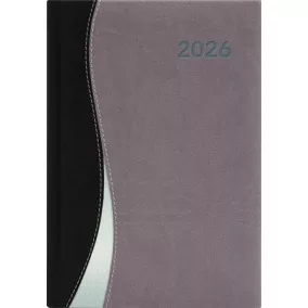   Naptár, tervező, A5, heti, DAYLINER, "Dubai", fekete-szürke