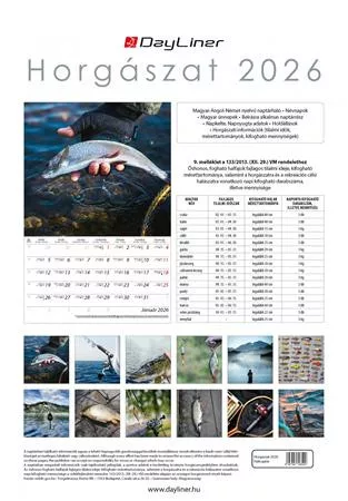 Naptár, fali, DAYLINER, "Horgász"