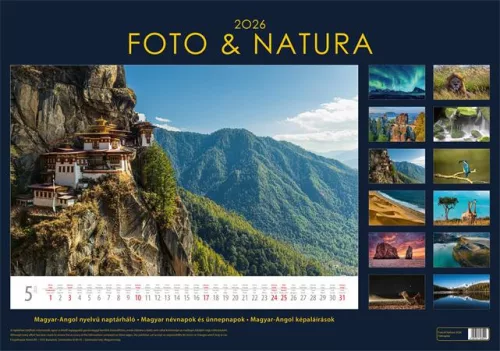 Naptár, fali, DAYLINER, "Foto&Natura"