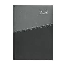   Naptár, tervező, A5, napi, TOPTIMER "Duplex", antracit-szürke