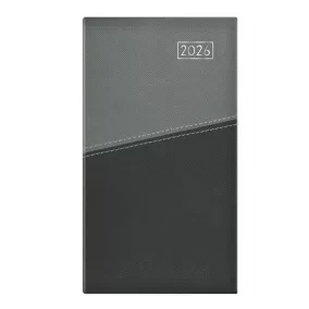   Zsebnaptár, álló elrendezésű, TOPTIMER "Duplex", szürke-antracit